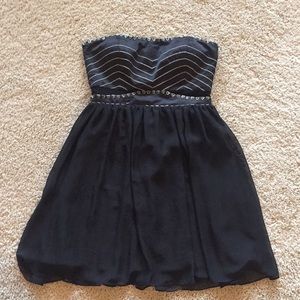 Black strapless dress